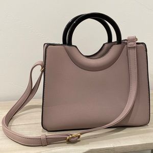 Dusty Purple Handbag Purse With Black Handles